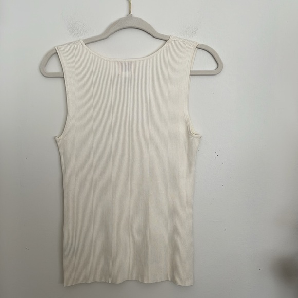 Ruby Rd. cream ribbed embellished shell - Picture 3 of 9